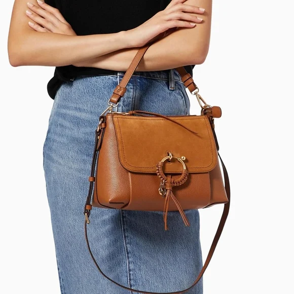 See By Chloe | Joan Small Suede/Leather Brown Crossbody Bag - Picture 6 of 6